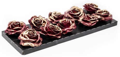 Flowerbox Wachsrose - goldfarben