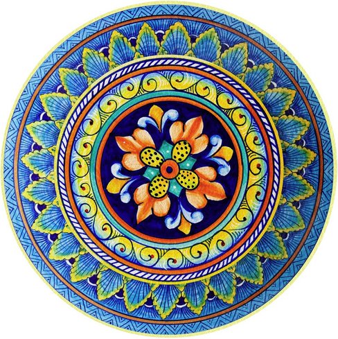 mySPOTTI Tischset »Moana«, rund, Kunstleder, blau/gelb/orange - bunt