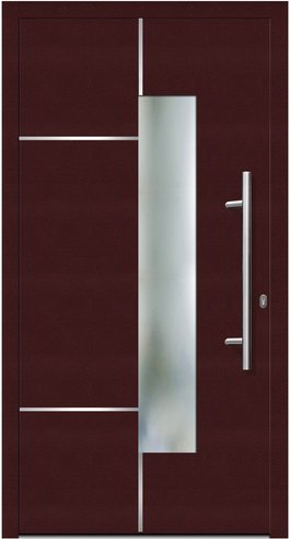 KNOCK Flügelüberdeckende Kunstoff-Haustür »Terra«, purpur - rot