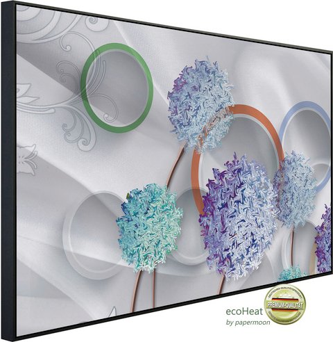 Thumbnail - papermoon Infrarotheizung »EcoHeat - Muster mit Blumen und Ringen«, Matt-Effekt - bunt