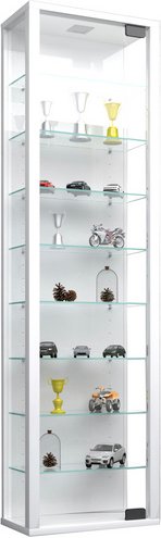 VCM Vitrine »Stano Maxi«, inkl. LED-Beleuchtung, BxH: 33 x 113 cm, Holzwerkstoff/Glas - weiss