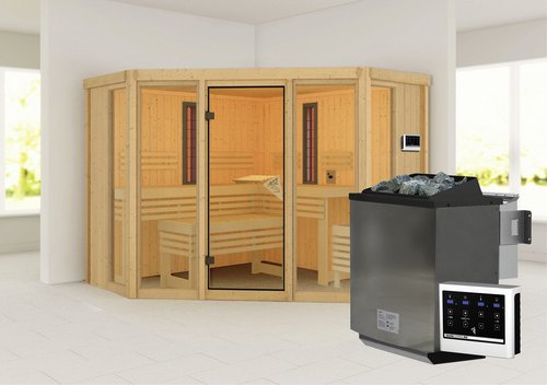 KARIBU Sauna »Mava«, BxHxT:231 x 198 x 231 cm, naturbelassen - beige