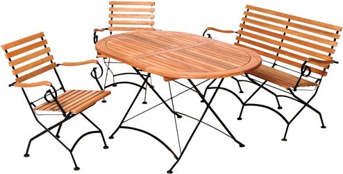 Thumbnail - MERXX Gartenmöbel »Schlossgarten«, 4 Sitzplätze, Stahl - grau