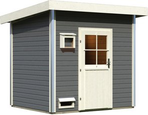 KARIBU Saunahaus »Segewold«, 231x196x238 cm - grau