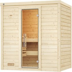 WEKA Massivholzsauna »BERGEN 1«, 6 Personen, inkl. 4,5 kW Ofen mit integrierter Steuerung - braun