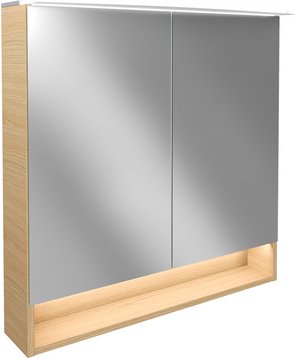 Thumbnail - FACKELMANN Spiegelschrank »B.style«, Sandeiche, LED, 2 Türen, BxHxT: 80 x 81,2 x 26,3 cm - grau