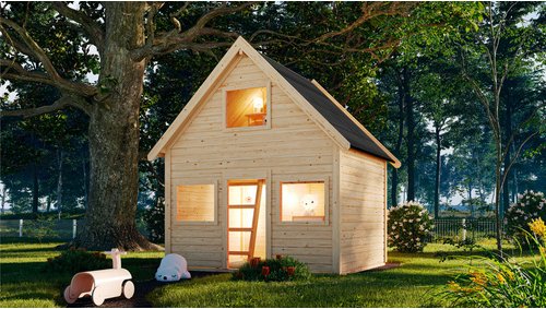 KARIBU Kinderspielhaus »Kalle«, BxHxT: 212,5 x 253 x 183,5 cm - beige