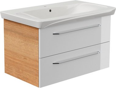 FACKELMANN Waschplatz-Set »MILANO«, 90cm Asteiche/Weiß - braun