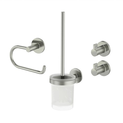 LENZ Bad-Accessoire-Set »NOA«, Nickel-matt, Montageart: Kleben oder Bohren - silberfarben