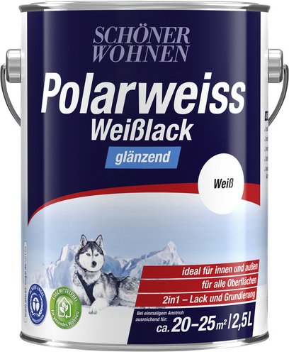 SCHÖNER WOHNEN FARBE Weißlack »Polarweiss«, 2,5 l, weiß, glänzend