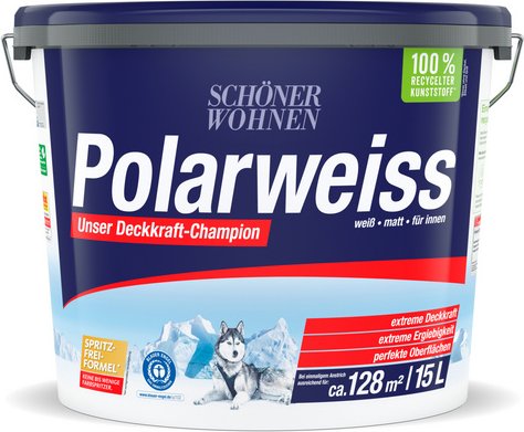 SCHÖNER WOHNEN FARBE Innenfarbe »Polarweiss«, 15 Liter, weiß, matt