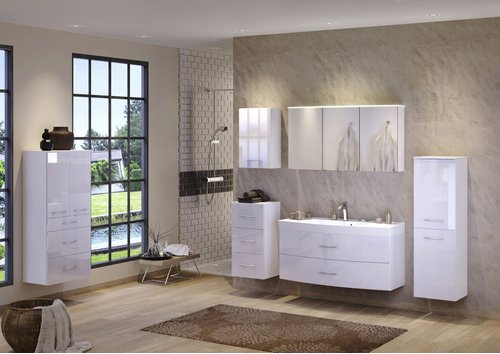 HELD MÖBEL Midischrank »Florida«, BxHxT: 40 x 130 x 35 cm - weiss