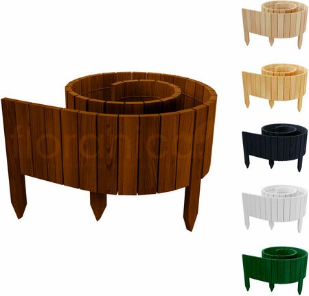 Thumbnail - Floranica Beeteinfassung, Rollborder II Gartenzaun 200x30 cm Braun Kiefernholz Rollzaun