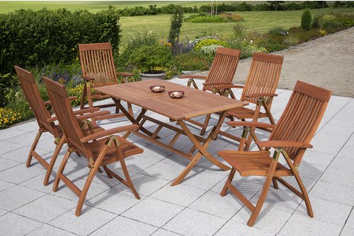 Thumbnail - MERXX Gartenmöbelset »Comodoro«, 6 Sitzplätze, Eukalyptusholz - beige