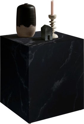 SalesFever Beistelltisch, quadratisch, in Marmoroptik - schwarz