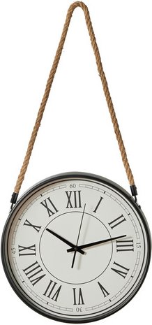 Wanduhr, Ø 35 cm, Vintage, weiß - weiss