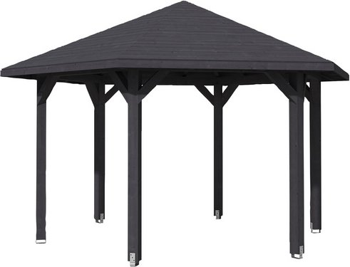 SKANHOLZ Pavillon »Nancy 3«, Zeltdach, sechseckig, BxHxT: 480 x 316 x 416 cm - grau