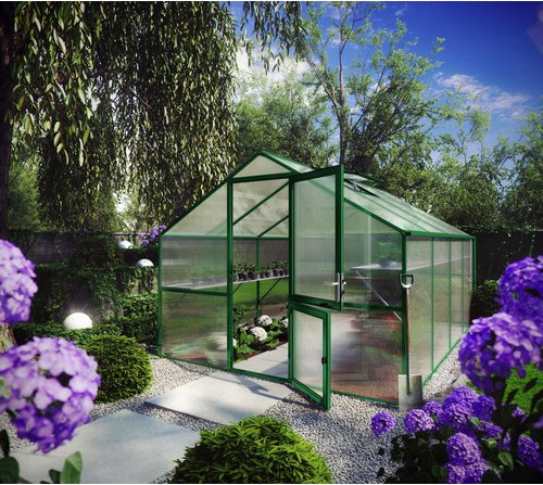 KGT Gewächshaus »Orchidee«, 12,75 m², Kunststoff/Aluminium, winterfest - gruen