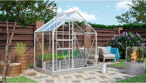 VITAVIA Gewächshaus »Venus Plus 2500«, BxHxL: 195 x 197 x 131 cm - silberfarben