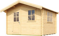 Mr. GARDENER Gartenhaus »Spree«, BxT: 340 x 363 cm (Aufstellmaße), Satteldach, Wandstärke 34mm - beige