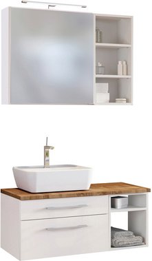 HELD MÖBEL Unterbecken-Set »Davos«, BxHxT: 90 x 200 x 47 cm - weiss