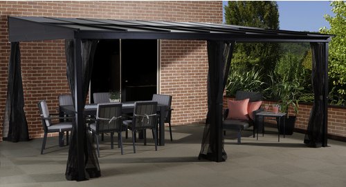 SOJAG Terrassenüberdachung, Breite: 424 cm, Dach: Polycarbonat-Doppelstegplatten, anthrazit - grau