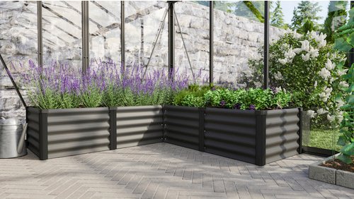VITAVIA Hochbeet »In&Out«, BxHxL: 18,5 x 40,3 x 18,5 cm, Zincalume® - grau | schwarz