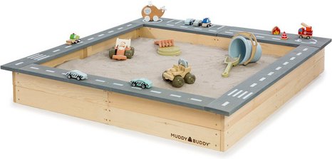 Thumbnail - MUDDY BUDDY Sandkasten »Highway Hero«, Ab 3 Jahren, Zypressenholz - beige | grau
