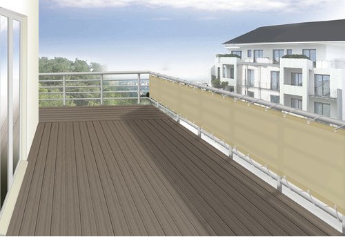Thumbnail - FLORACORD Balkonverkleidung, Polyester, LxH: 300 x 65 cm - beige