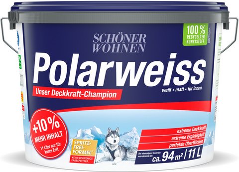 SCHÖNER WOHNEN FARBE Innenfarbe »Polarweiss«, 11 l, weiß, matt