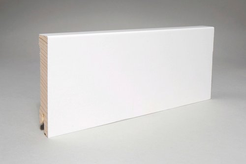 Sockelleiste, Länge: 240 cm, eckig/modern, weiß - weiss