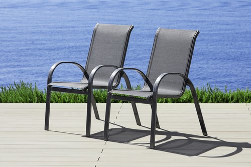 MERXX Stapelsessel »Amalfi«, Aluminium/Textil, BxHxT: 56 x 97 x 76 cm - grau