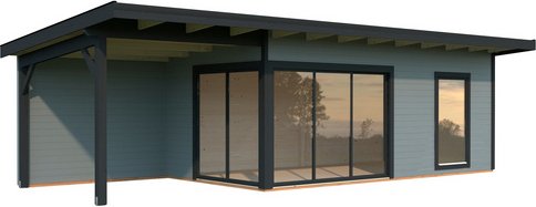 Thumbnail - PALMAKO Gartenhaus »Andrea«, Aufstellmaße BxTxH: 920 x 402 x 264 cm, lackiert, Holz - grau