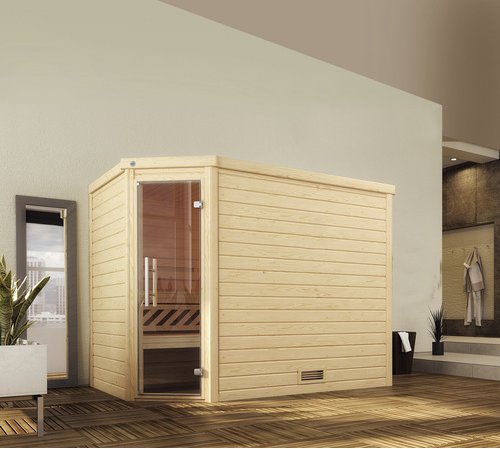 WEKA Sauna »Turku 3«, ohne Ofen, BxHxT: 248 x 205 x 195 cm - beige