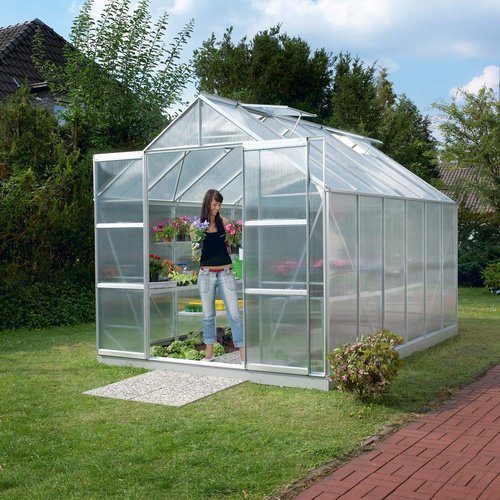 VITAVIA Gewächshaus »Mars«, B x L x H: 257  x 383  x 231,8  cm - silberfarben