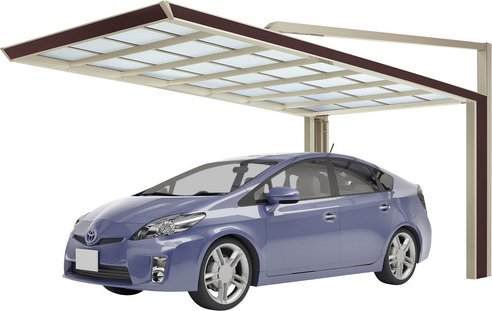 Thumbnail - XIMAX Einzelcarport »MyPort Next«, Typ 60, Außenmaß BxT: 263 x 590,1 cm, sepiabraun
