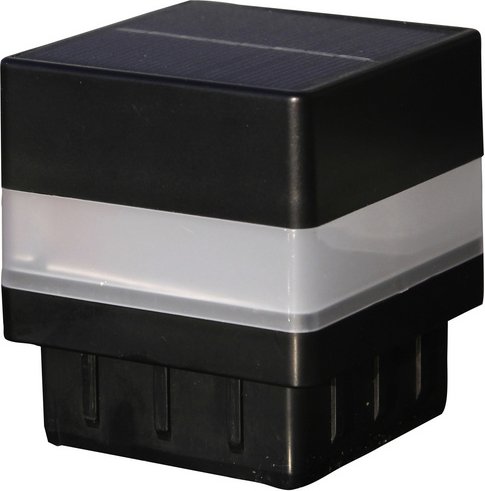 FLORAWORLD LED-Pfostenkappe, BxHxT: 6,55 x 7,1 x 6,55 cm, für Vierkant-Zaunpfosten in 60 x 60 mm - schwarz