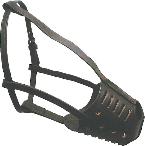 HEIM Maulkorb für Hunde, Größe: 7, Rindsleder, schwarz