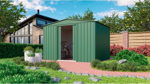 Globel Gerätehaus »Dream«, Stahl, Satteldach, 8,82 m², BxT: 308 x 309 cm, jade - gruen