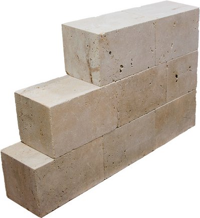 WOHNRAUSCH Travertin-Mauersteine LxB: 20-50 x 18-20 cm, (0,5 m²), beige, Oberfläche: offenporig/gesägt/getrommelt