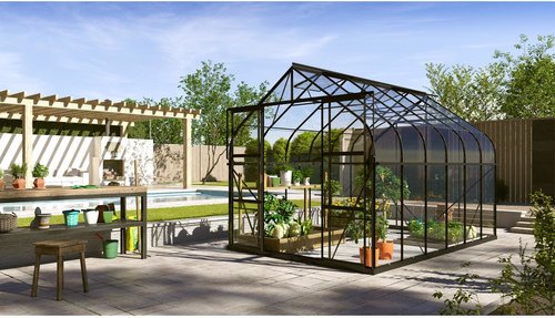 VITAVIA Gewächshaus »Dione«, 9,9 m², Aluminium/Glas, winterfest - schwarz