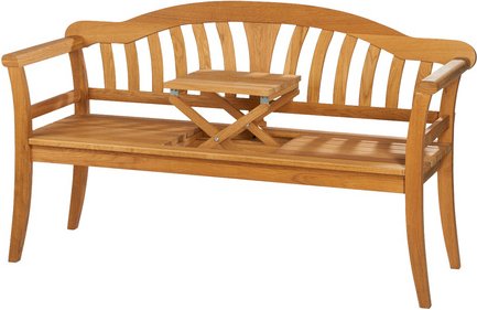 Wilk Gartenbank »Usedom«, BxTxH: 156 x 54 x 88 cm, mit integriertem Picknicktisch - braun