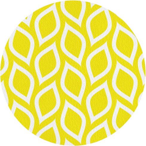 mySPOTTI Tischset »Gianni«, rund, Kunstleder, gelb/weiß