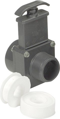 SUMMER FUN Absperrschieber, für Einbauskimmer, Ø 3,8 cm, Länge: 7 cm - schwarz