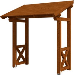 SKANHOLZ Vordach »Paderborn 4«, 242 x 156 cm (BxT), nordische Fichte, nussbaum - braun