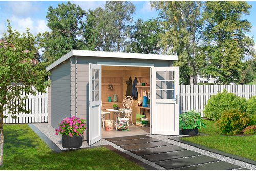 LASITA MAJA Gartenhaus »San Jose«, BxHxT: 295 x 210,9 x 313,9 cm (Außenmaße inkl. Dachüberstand), Holz - grau