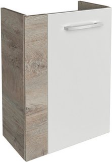 FACKELMANN Waschbeckenunterschrank »SBC Gäste Bad«, rechts, Nature-Oak/Weiss, Hochglanz, BxHxT: 44 x 60 x 24,3 cm