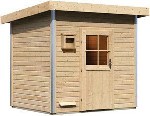 KARIBU Saunahaus »Segewold«, 231x196x238 cm - braun