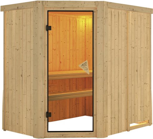 KARIBU Sauna »Wenden«, für 3 Personen, ohne Ofen - beige