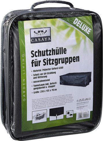 CASAYA Sitzgruppenschutzhülle »Deluxe«, BxHxT: 230 x 70 x 135 cm, Kunstfaser - grau